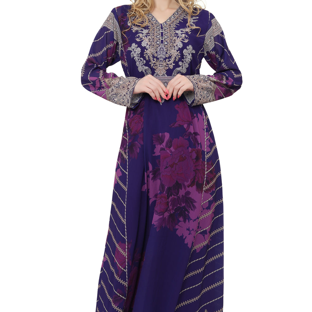 
                  
                    Digital Printed Party Gown With Long Sleeve
                  
                