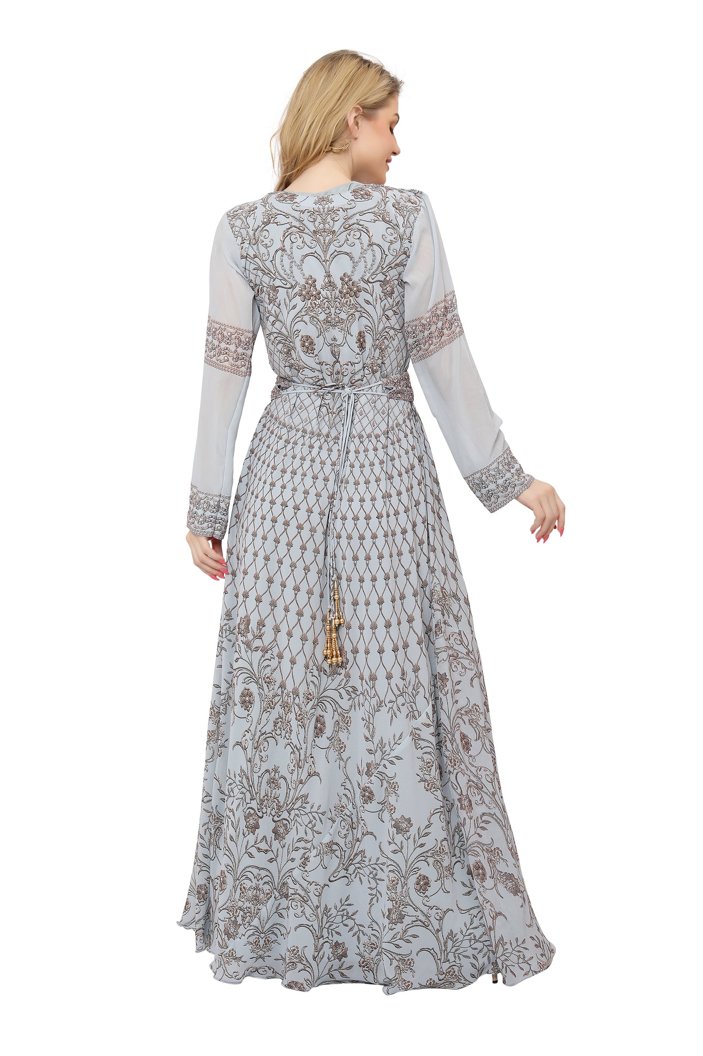 Digital Printed Kaftan Henna Tea Party Dress