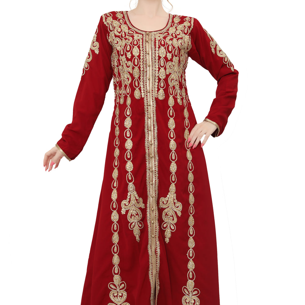 Djellaba Gown Hand Embroidered Dress