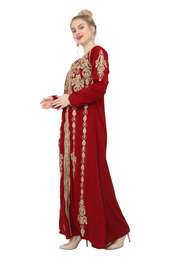 Djellaba Gown Hand Embroidered Dress