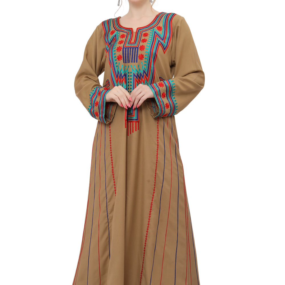 
                  
                    Traditional Caftan In Multicolor Embroidery Gown
                  
                