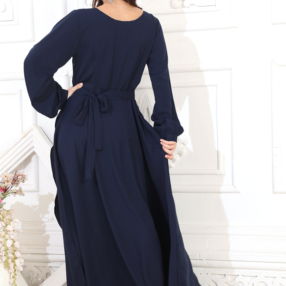 
                  
                    Partywear Dress with Big Flair in Dark Blue
                  
                