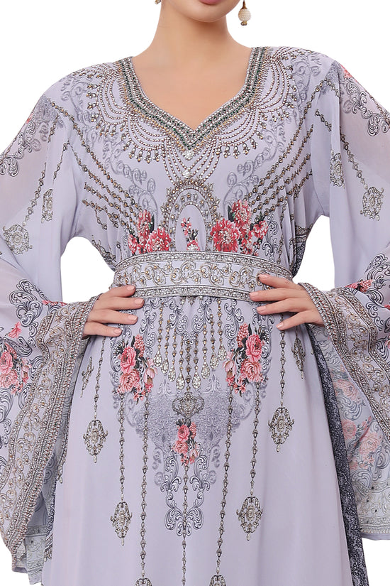 Arabian Gown With Digital Kaftan Party Dress