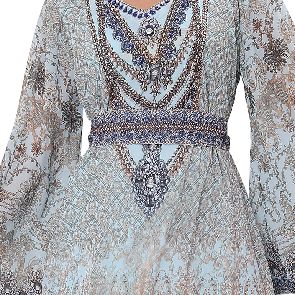 Designer Digital Print Kaftan Bridal Gown