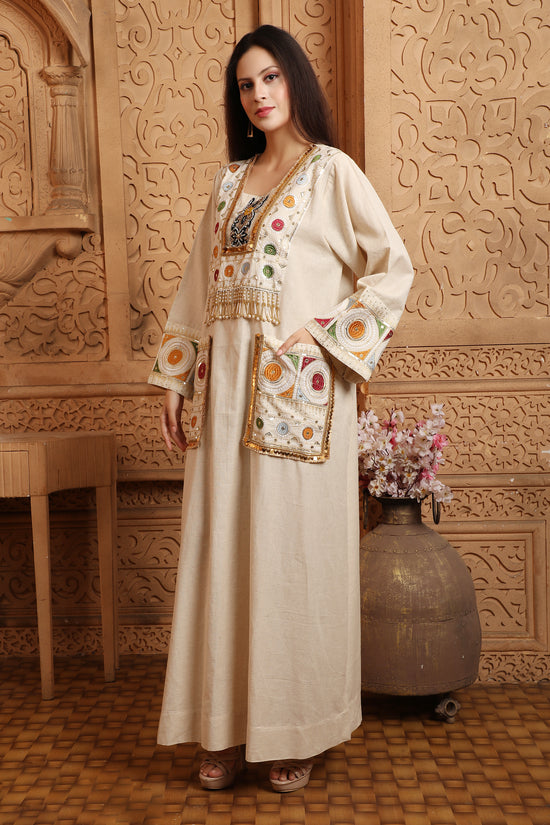 Women's Sequin Abaya Turkish Long Dress Loose Robe