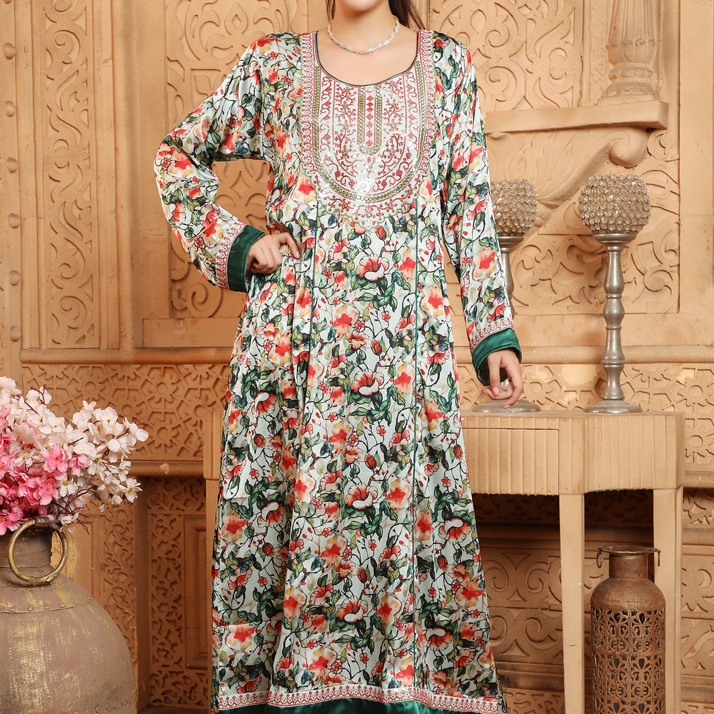 Designer Kaftan Digital Print Maxi Gown