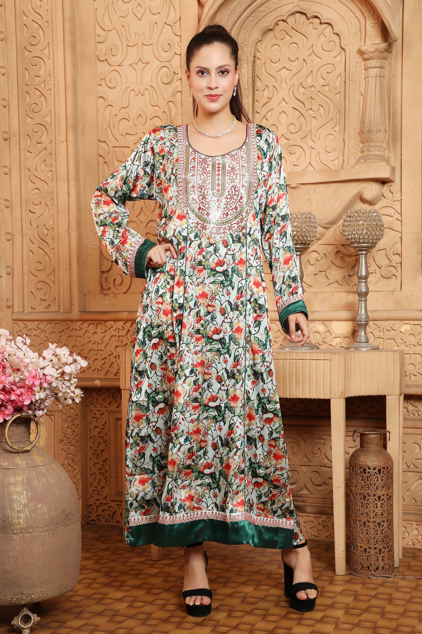 Designer Kaftan Digital Print Maxi Gown