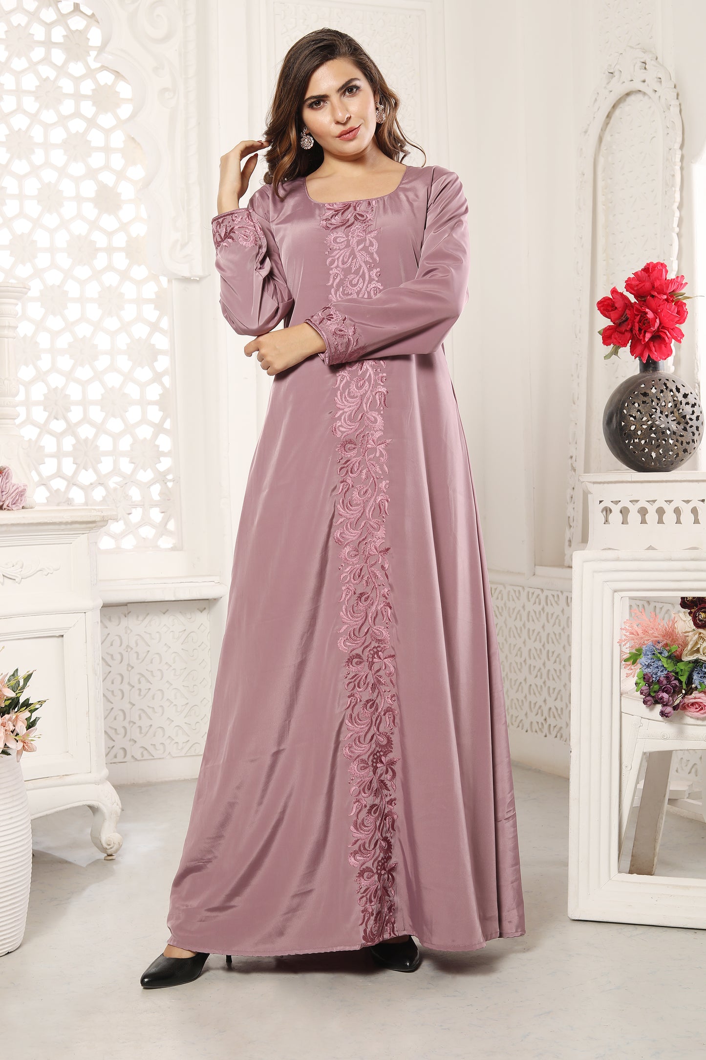 Modern Eid Wear for Women in Pastel Purple Party Gown