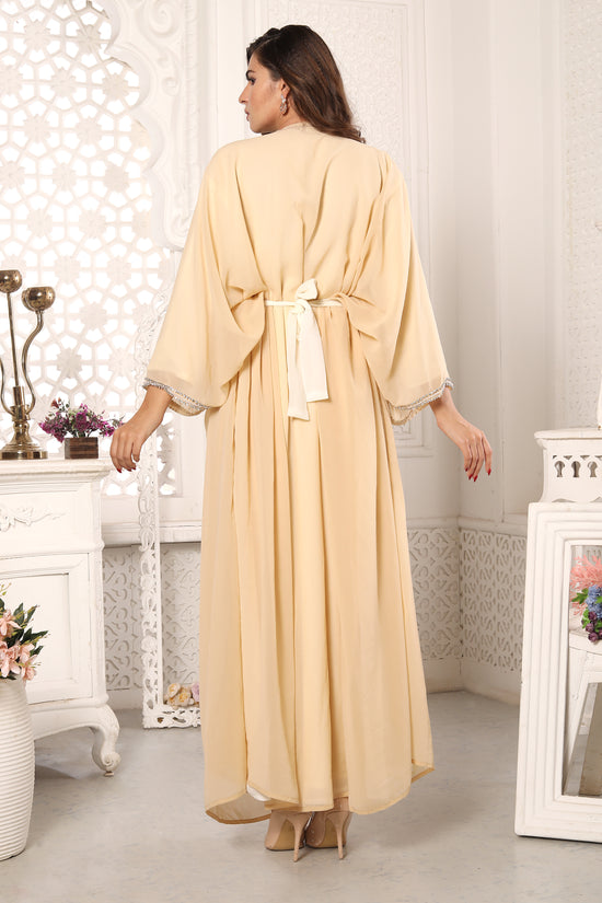 Eid Morocco Gown Women Takchita Beige Dress