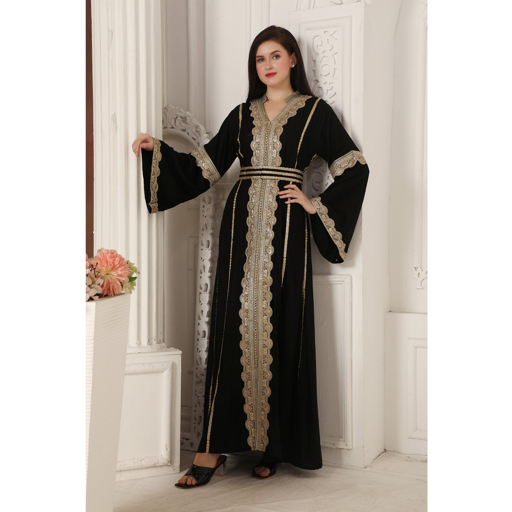 
                  
                    Designerwear Jalabiya Kaftan with Golden lacework
                  
                