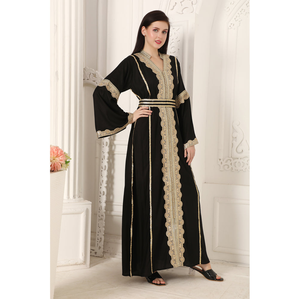 
                  
                    Designerwear Jalabiya Kaftan with Golden lacework
                  
                