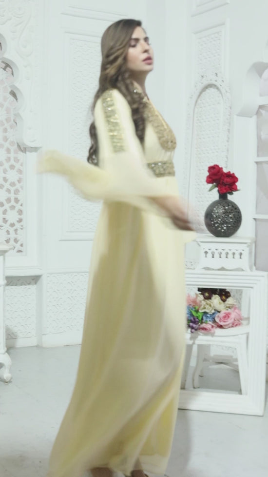 Load and play video in Gallery viewer, Turkish Kaftan Designer Khaleeji Thobe Caftan
