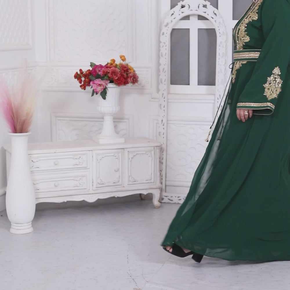 
                  
                    Load and play video in Gallery viewer, Embroidered Arabic Style Kaftan For Women
                  
                
