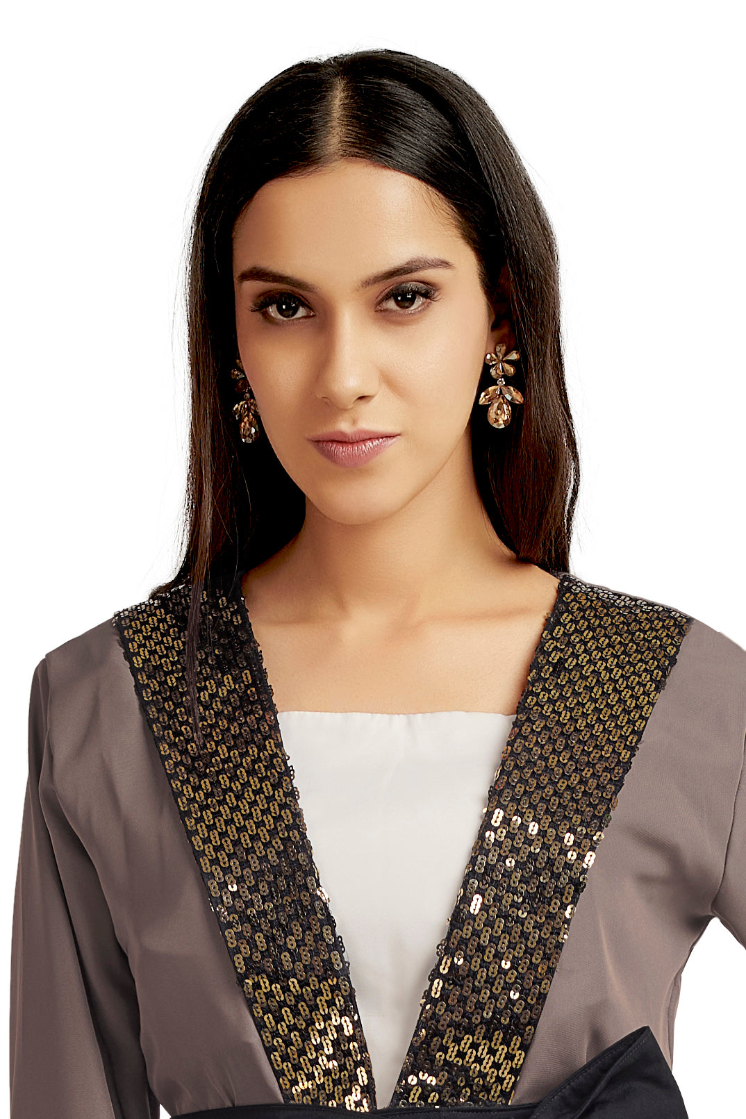 Designer Cardigan & Belt with Chic Embroidery Lace - Maxim Creation