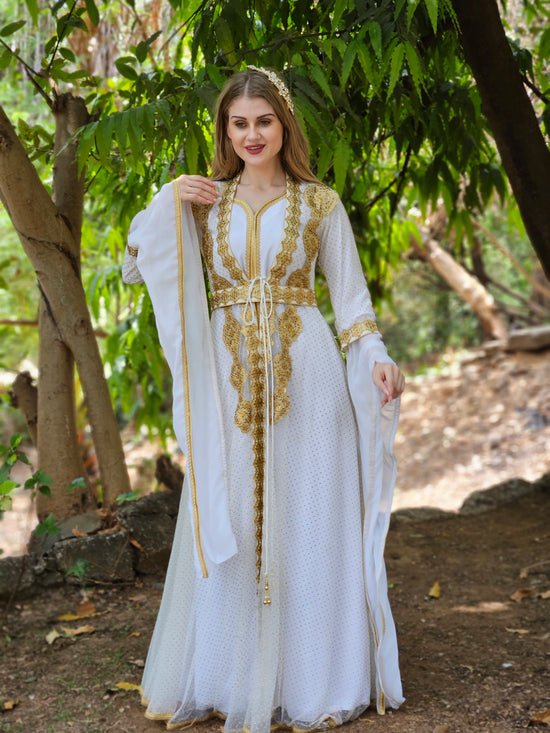 Designer Caftan Hand Embroidered Takchita Gown