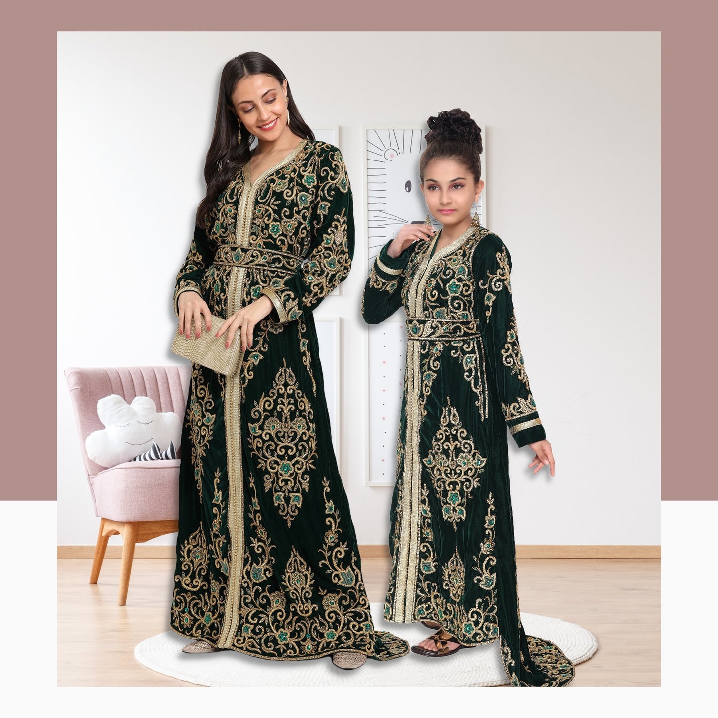 Designer Maxi Long Sleeve Kaftan - Maxim Creation