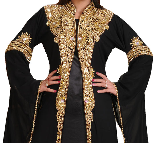 Caftan Dress With Golden Beads - Maxim Creation