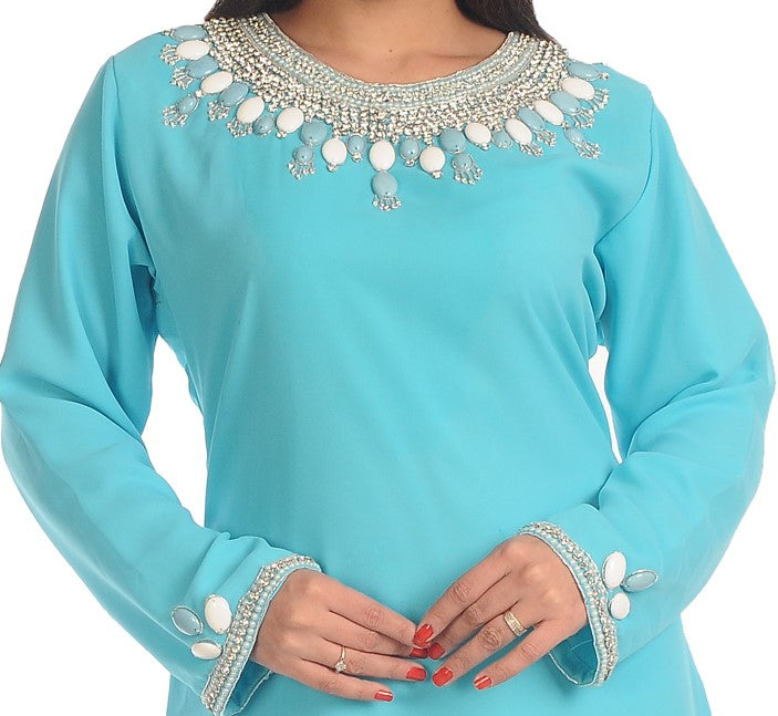 Indian Kurti with White Stones and Pearls - Maxim Creation