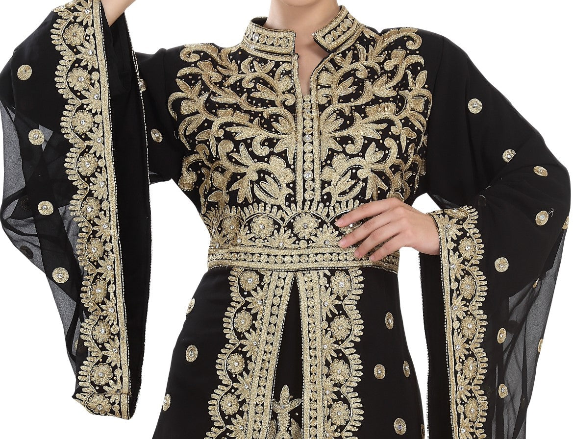 Traditional Kaftan Designer Khaleeji Thobe Dress - Maxim Creation