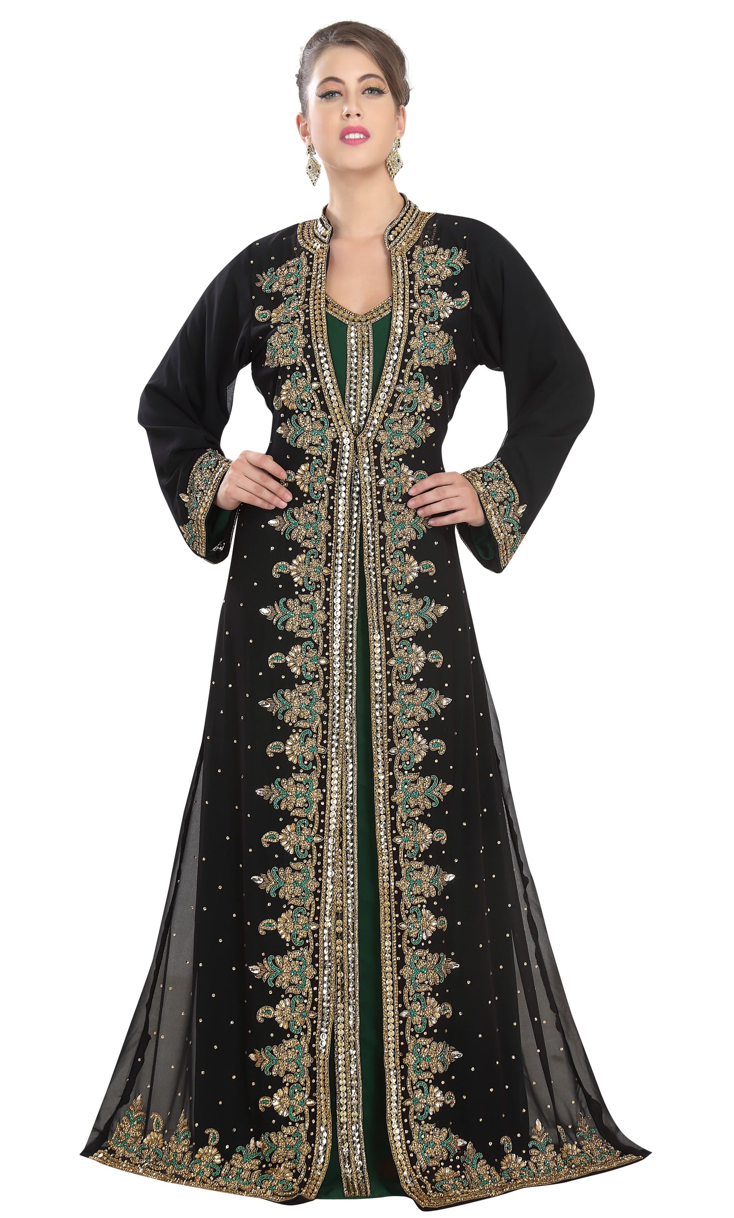 Wedding Gown Long Sleeve Kaftan Dress - Maxim Creation