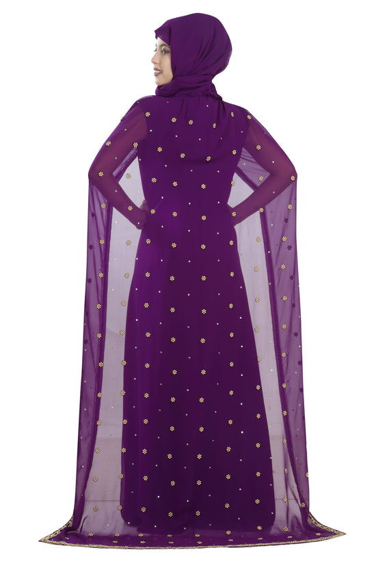 Sleeveless Maxi Kaftan with Long Cape - Maxim Creation