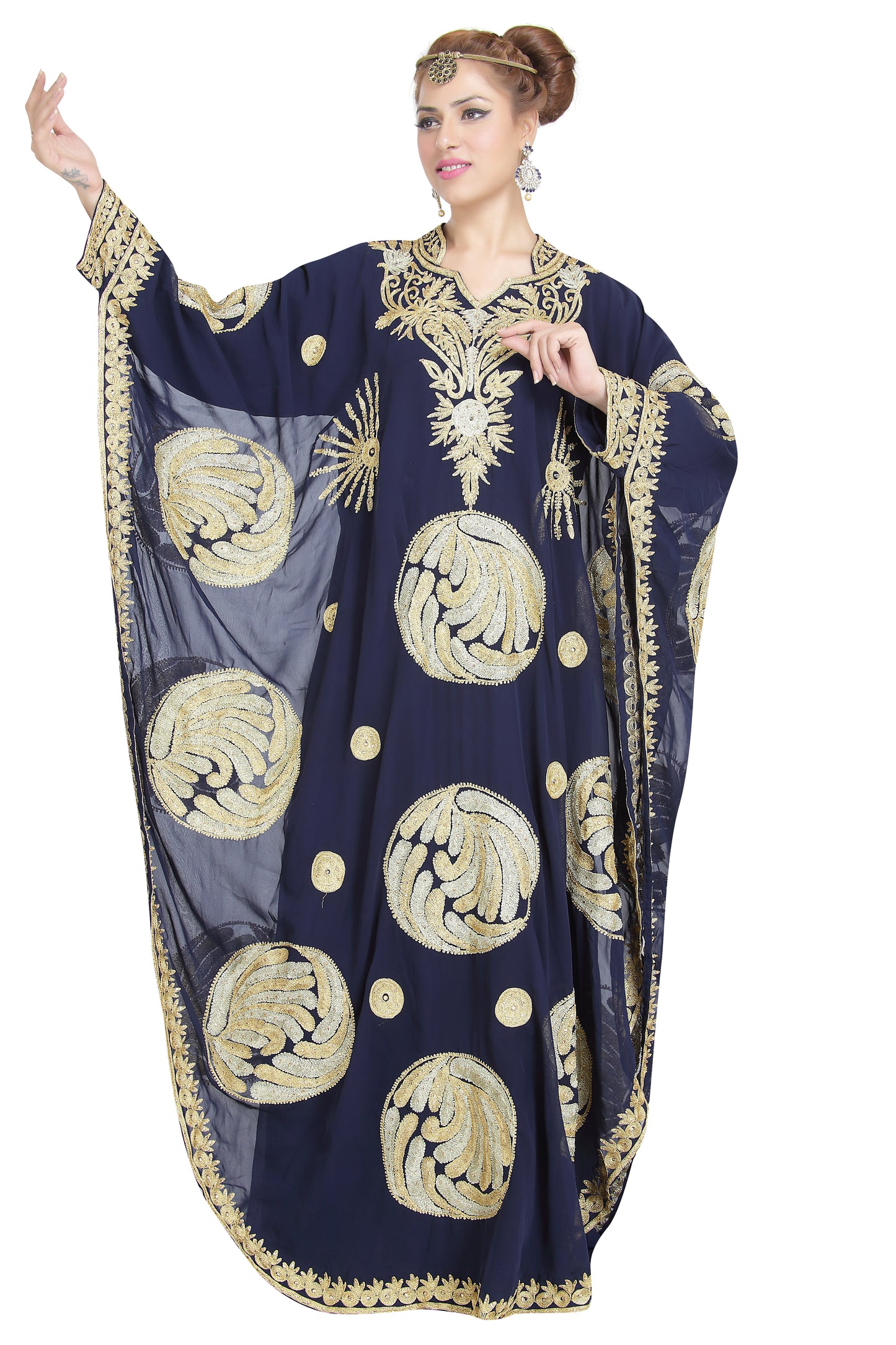 Football Design Kaftan Designer Farasha Caftan Beach Maxi Dress - Maxim Creation