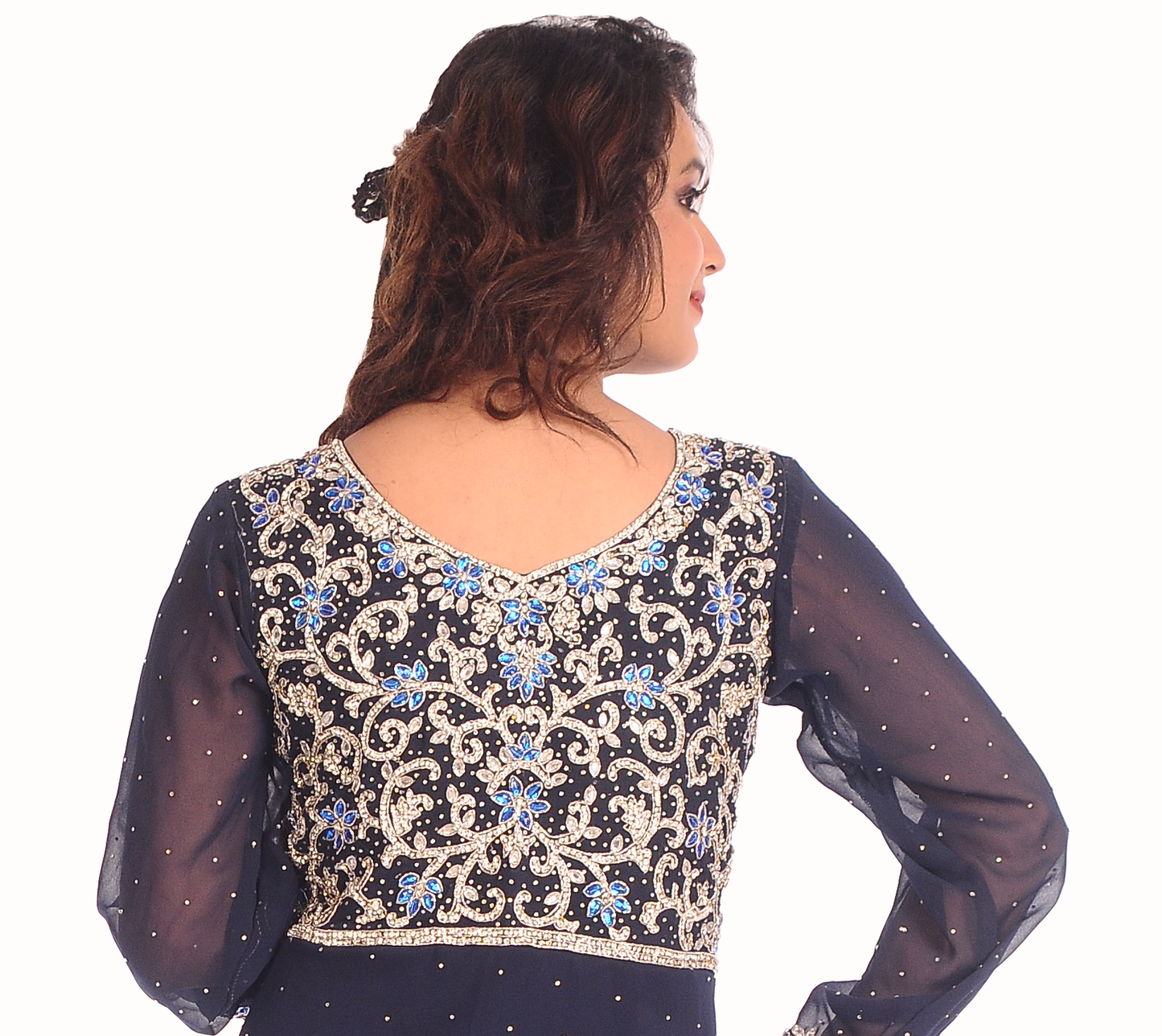 Arabian Takchita Gown With Crystal Embroidery - Maxim Creation