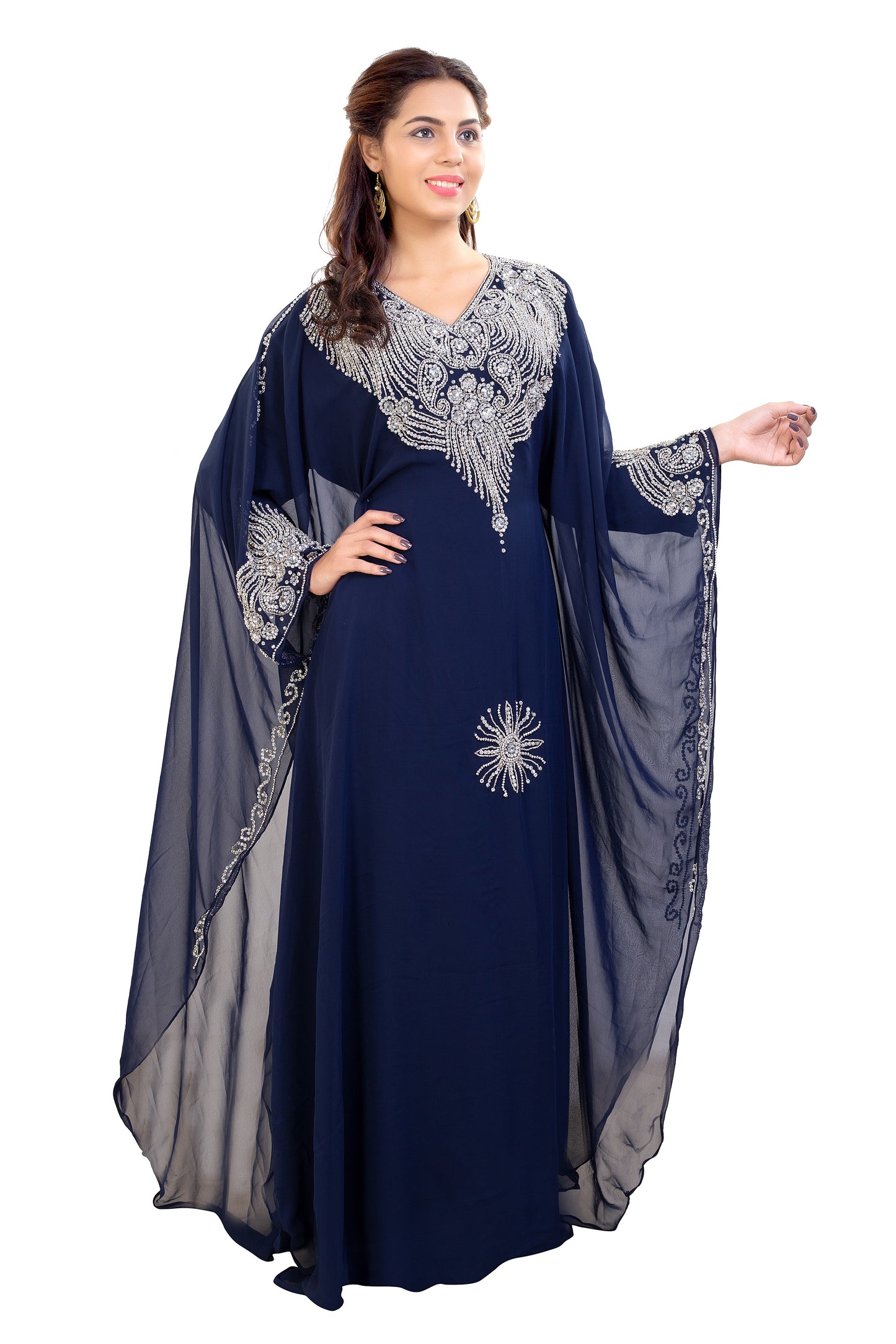 Tea Party Kaftan With Crystal Embroidery - Maxim Creation