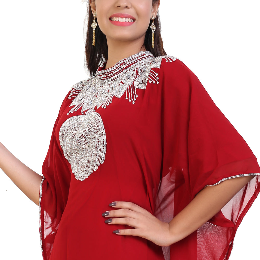 Embroidered Kurti Knee Length Short Dress Tunic Gown - Maxim Creation