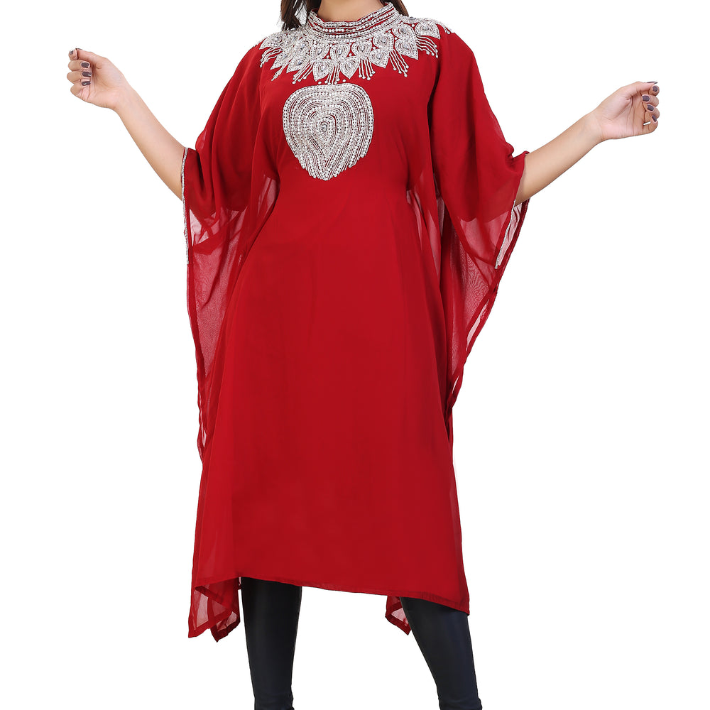 Embroidered Kurti Knee Length Short Dress Tunic Gown - Maxim Creation