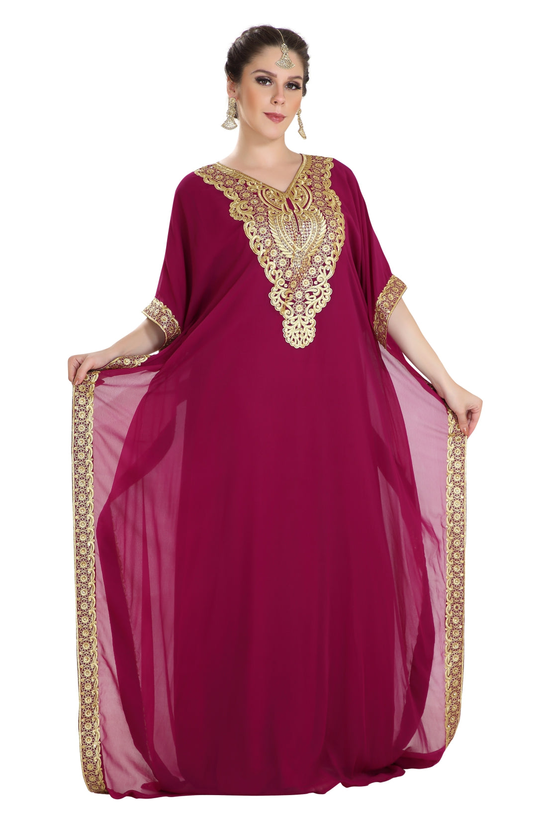 Farasha Maxi in Threadwork Embroidery - Maxim Creation