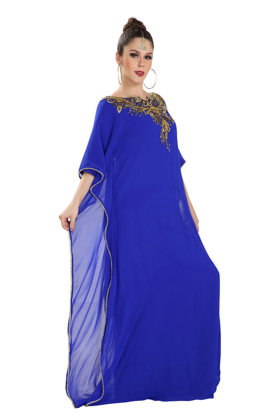 Jalabiya in Royal Blue Maxi Dress - Maxim Creation