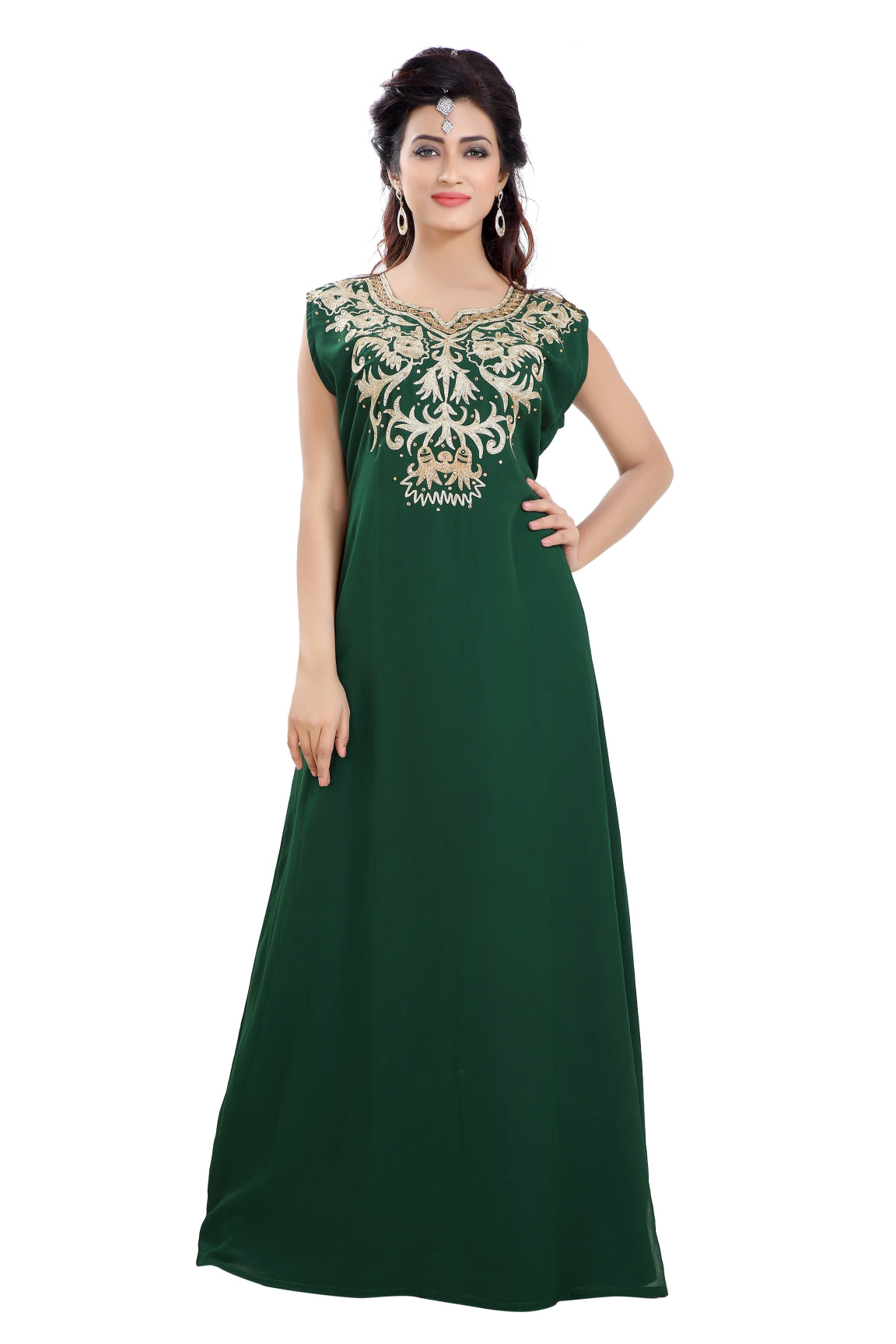 Moroccan Gown Aari Machine Embroidered Dress - Maxim Creation