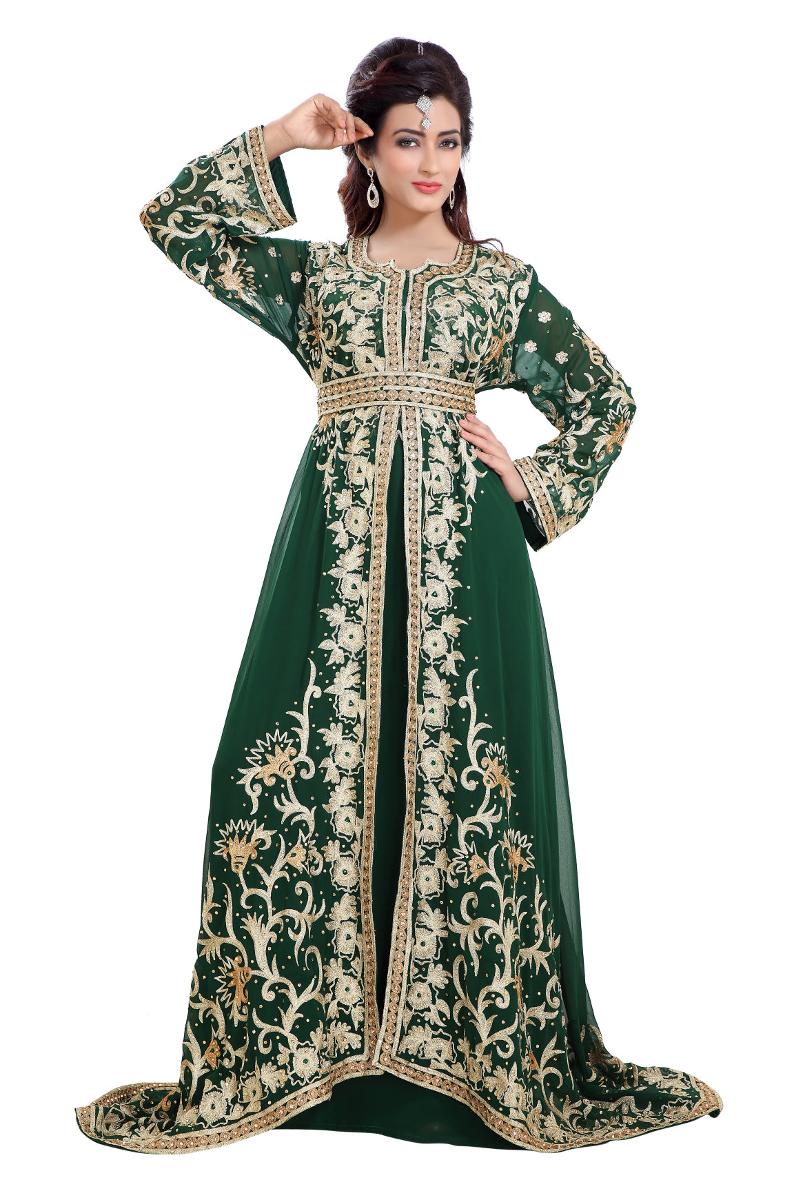 Moroccan Gown Aari Machine Embroidered Dress - Maxim Creation