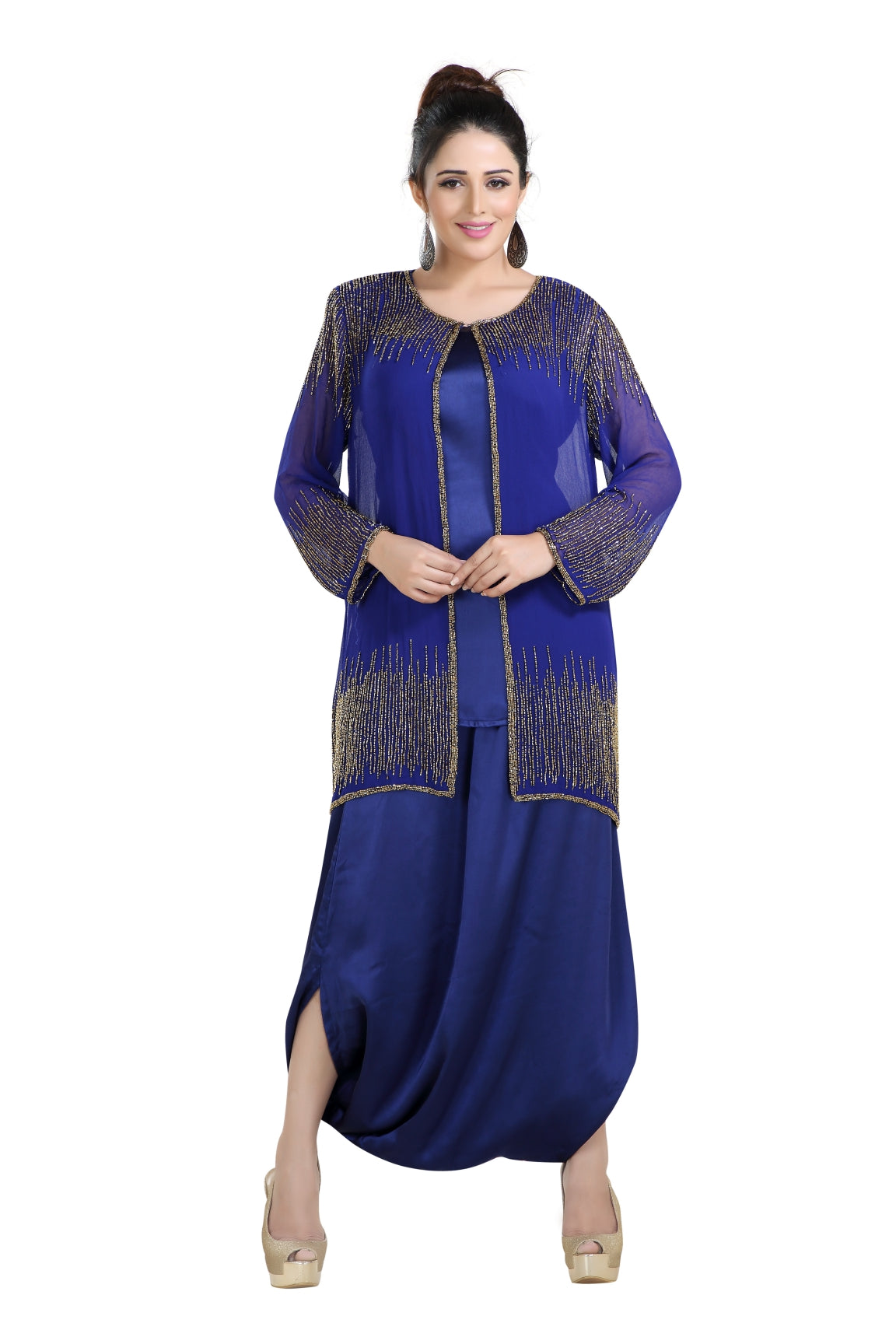 Arabian Dress Georgette With Satin Fabric Fustan - Maxim Creation