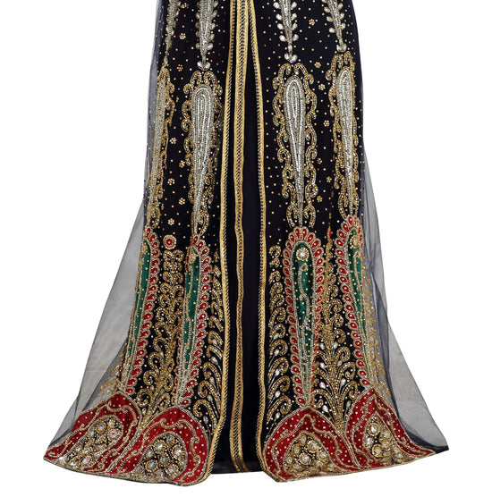 French Tackchita Gown with Soiree Embroidered Robe - Maxim Creation