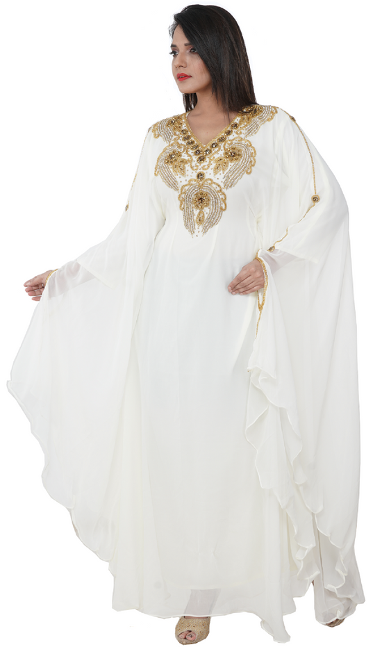 Embroidered Caftan With Crystal Bead - Maxim Creation