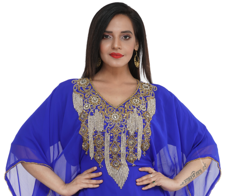 Traditional Maxi in Royal Blue Kaftan Gown - Maxim Creation