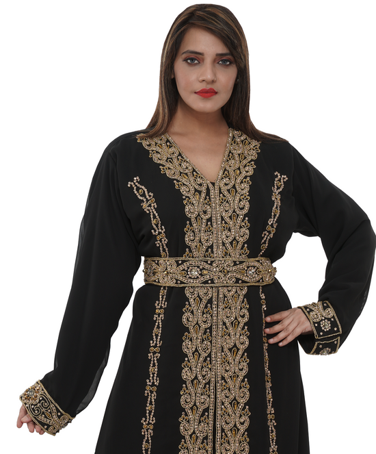 Arabian Caftan With Golden Beads - Maxim Creation