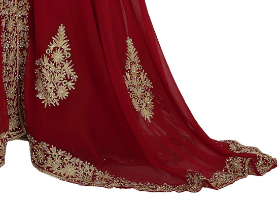 Maroon Jellabiya Moroccan Caftan Dress - Maxim Creation