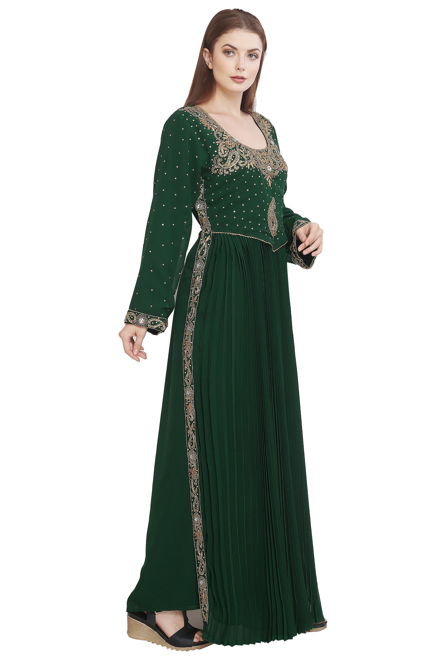 Djellaba Maxi Embroidered Gown - Maxim Creation