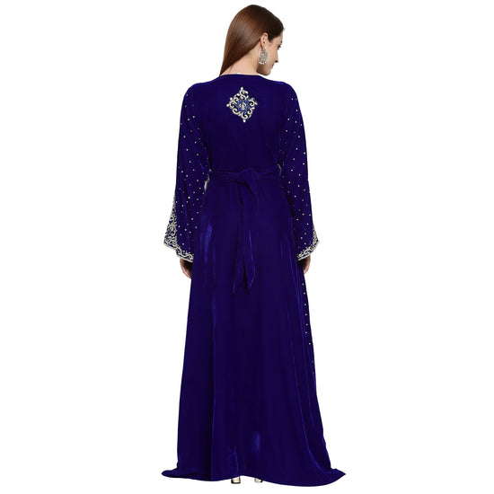 Designer Caftan With Crystal Embroidered Work - Maxim Creation