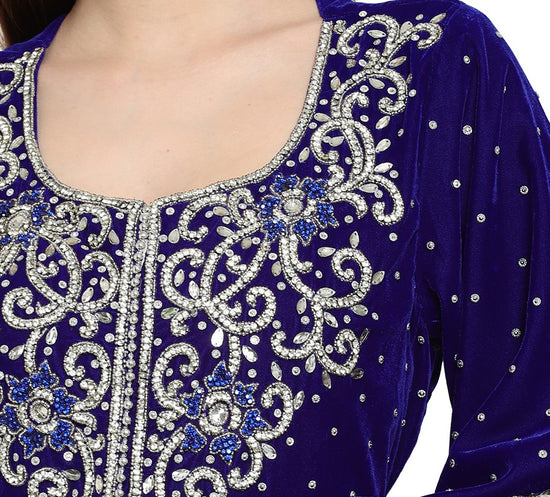 Designer Caftan With Crystal Embroidered Work - Maxim Creation