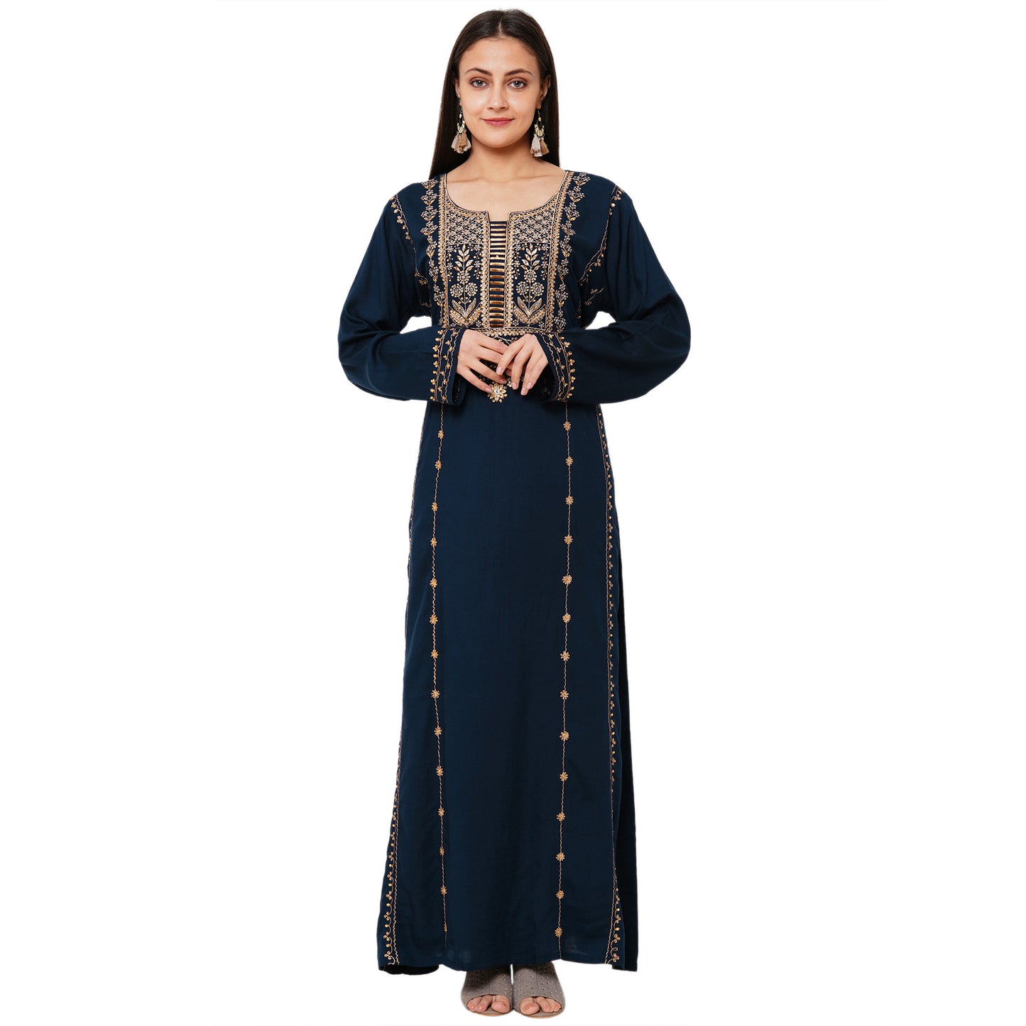 Arabian Abaya Floral Maxi Dress - Maxim Creation