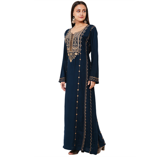 Arabian Abaya Floral Maxi Dress - Maxim Creation