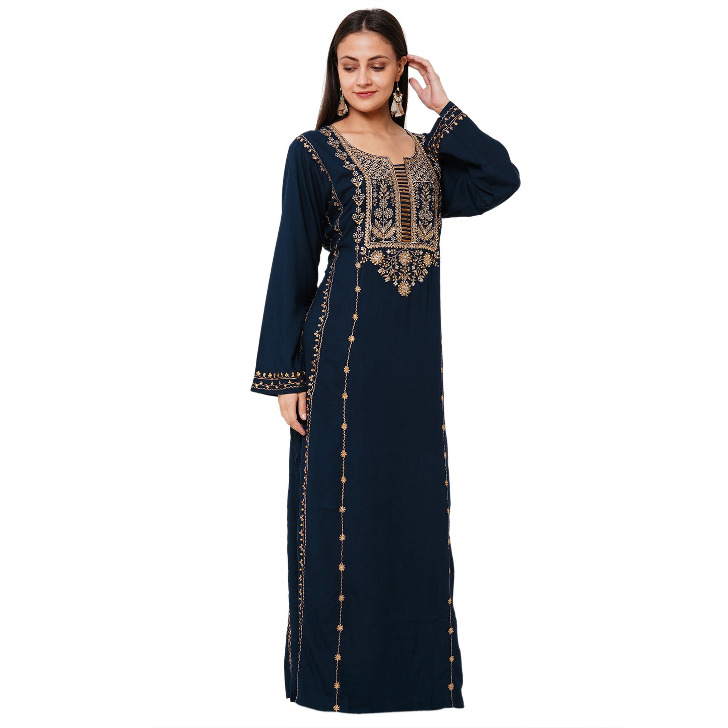 Arabian Abaya Floral Maxi Dress - Maxim Creation