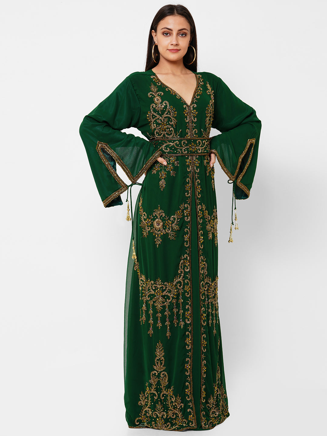 Embroidered Arabian Kaftan Designer Jalabiya - Maxim Creation