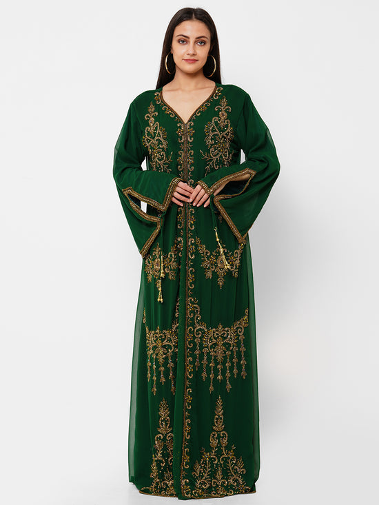 Embroidered Arabian Kaftan Designer Jalabiya - Maxim Creation