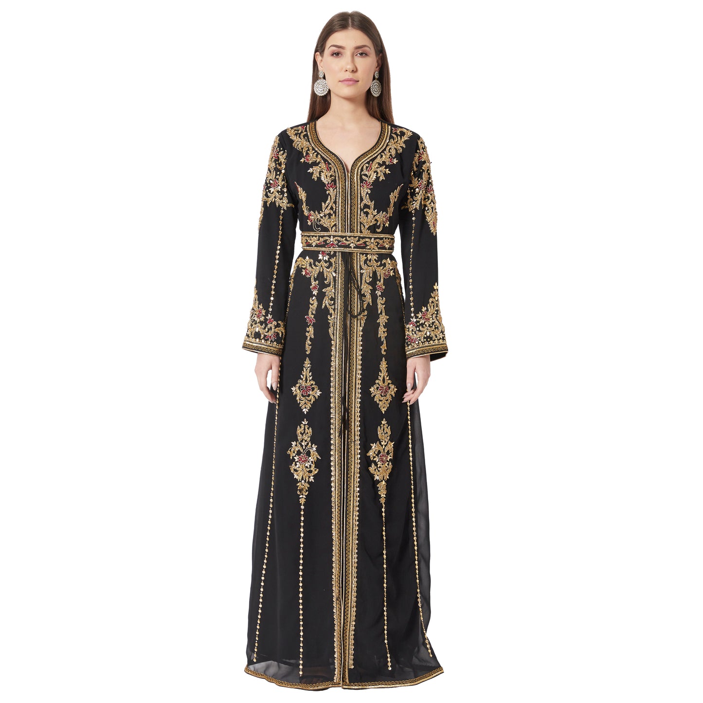 Moroccan Takchita Caftan Partywear Black Gown - Maxim Creation