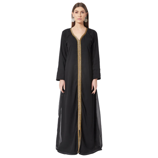 Moroccan Takchita Caftan Partywear Black Gown - Maxim Creation